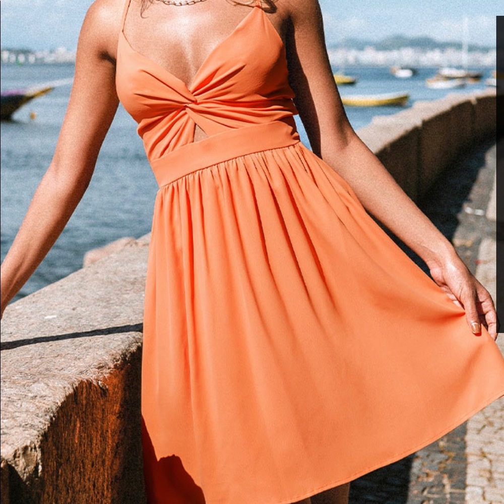 Orange Open Back Dress